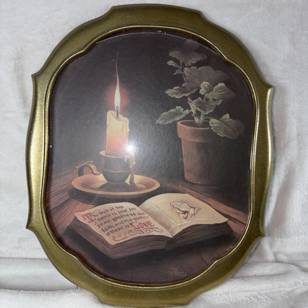 Vintage 70s Home Interiors J Ross Fruit of the Spirit Gold Framed Print GVC
